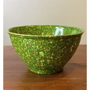 Rachael Ray Mixing Garbage Bowl RARE Green Confetti Melamine 10" Rubber Bottom